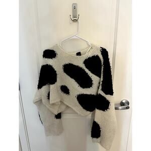 Pinko Cow Print Knit Sweater – Size Small